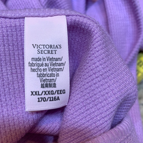Victoria's Secret Two Piece Set Womens XXL Purple Waffle Knit Cardigan Tank Top - Picture 12 of 15